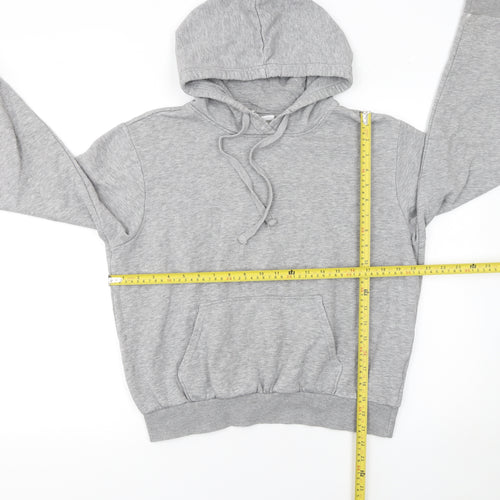 H&M Women Grey Pullover Hoodie M Hooded Long Sleeve Casual Basic