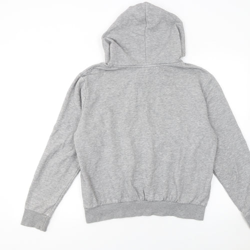 H&M Women Grey Pullover Hoodie M Hooded Long Sleeve Casual Basic