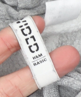 H&M Women Grey Pullover Hoodie M Hooded Long Sleeve Casual Basic