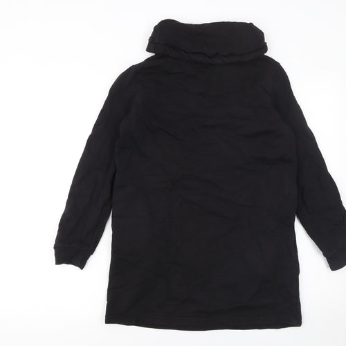 Seatosty Womens Black Hoodie Size 8 Graphic Print Pullover