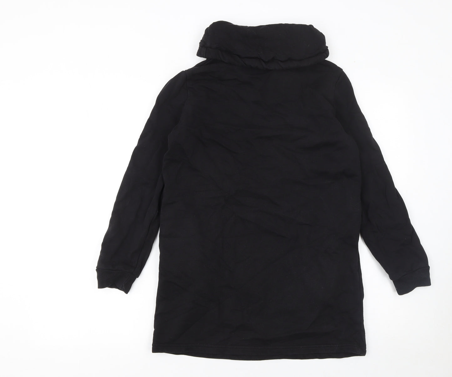 Seatosty Womens Black Hoodie Size 8 Graphic Print Pullover