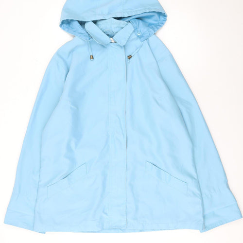 Classics Women Blue Size 18 Hooded Lightweight Rain Coat
