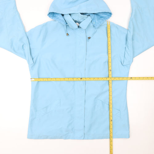 Classics Women Blue Size 18 Hooded Lightweight Rain Coat