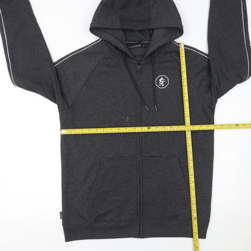 Gym King Men's Grey Full Zip Hoodie L Sports Jersey Cotton Blend