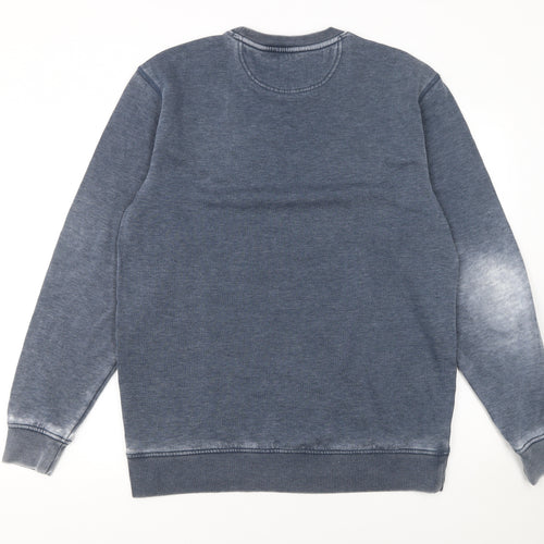 Camp David Women Blue Cotton Blend Crew Neck Boathouse Sweatshirt M