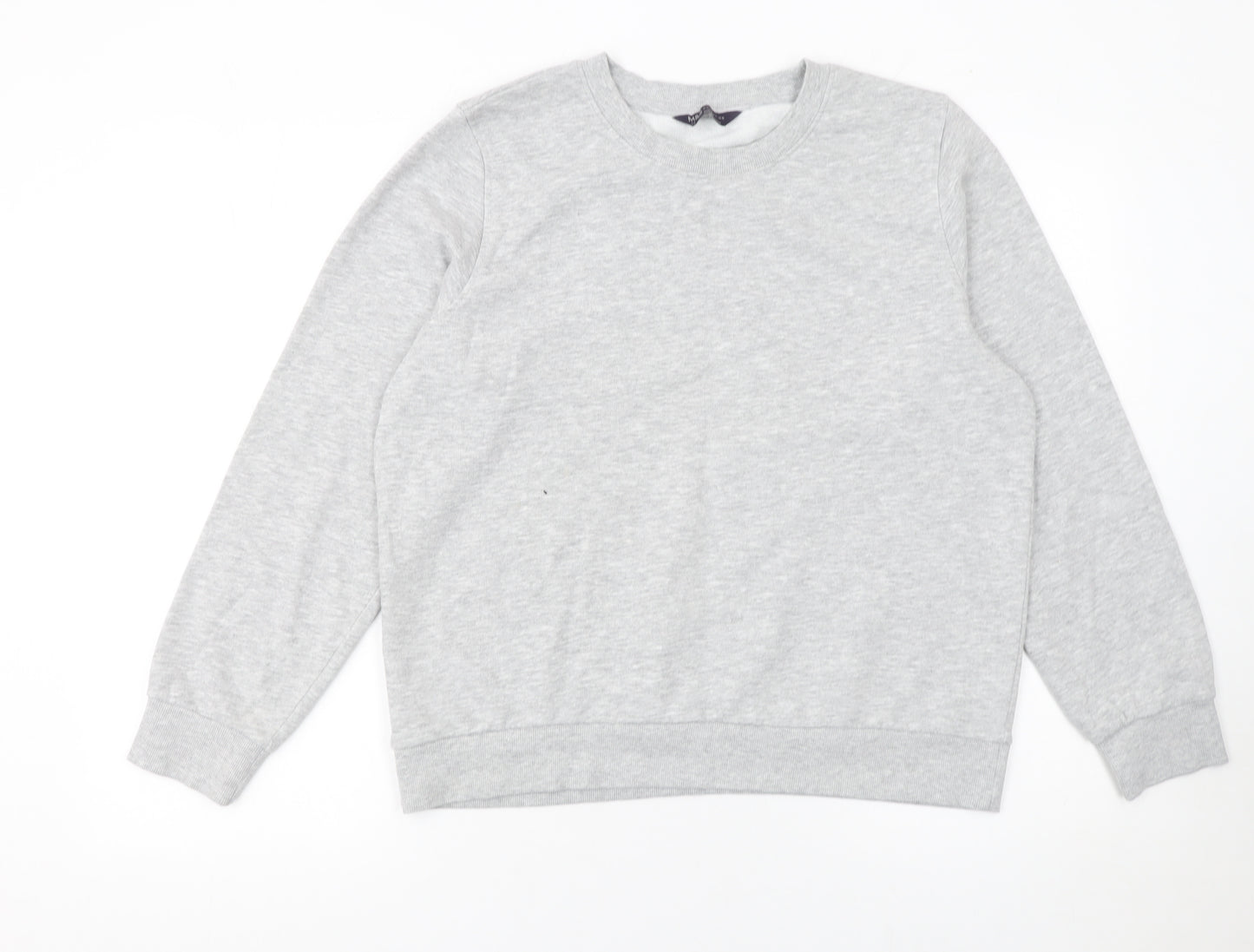 Marks and Spencer Women Grey Marl Size 14 Cotton Blend Sweatshirt