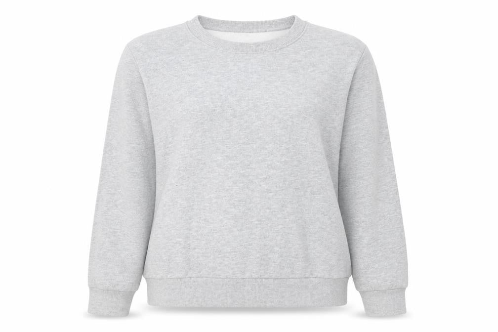 Front view of Marks & Spencer Women Grey Marl, size 14, Cotton Blend Sweatshirt
