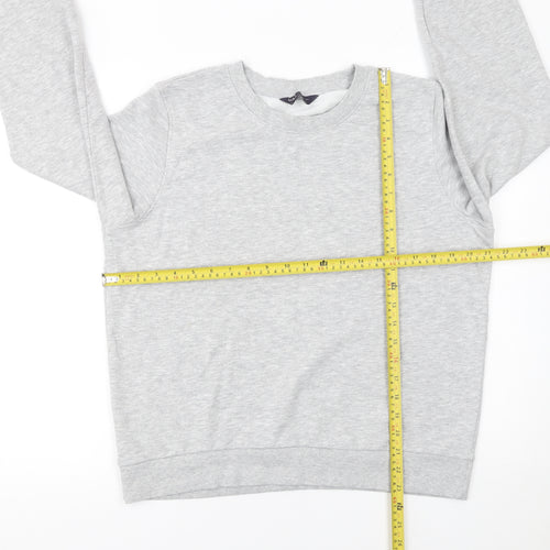 Marks and Spencer Women Grey Marl Size 14 Cotton Blend Sweatshirt