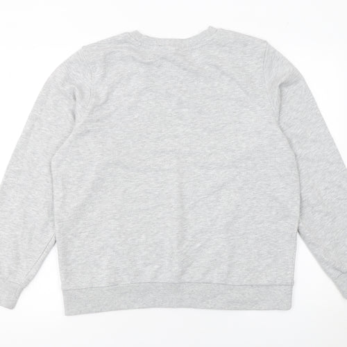 Marks and Spencer Women Grey Marl Size 14 Cotton Blend Sweatshirt