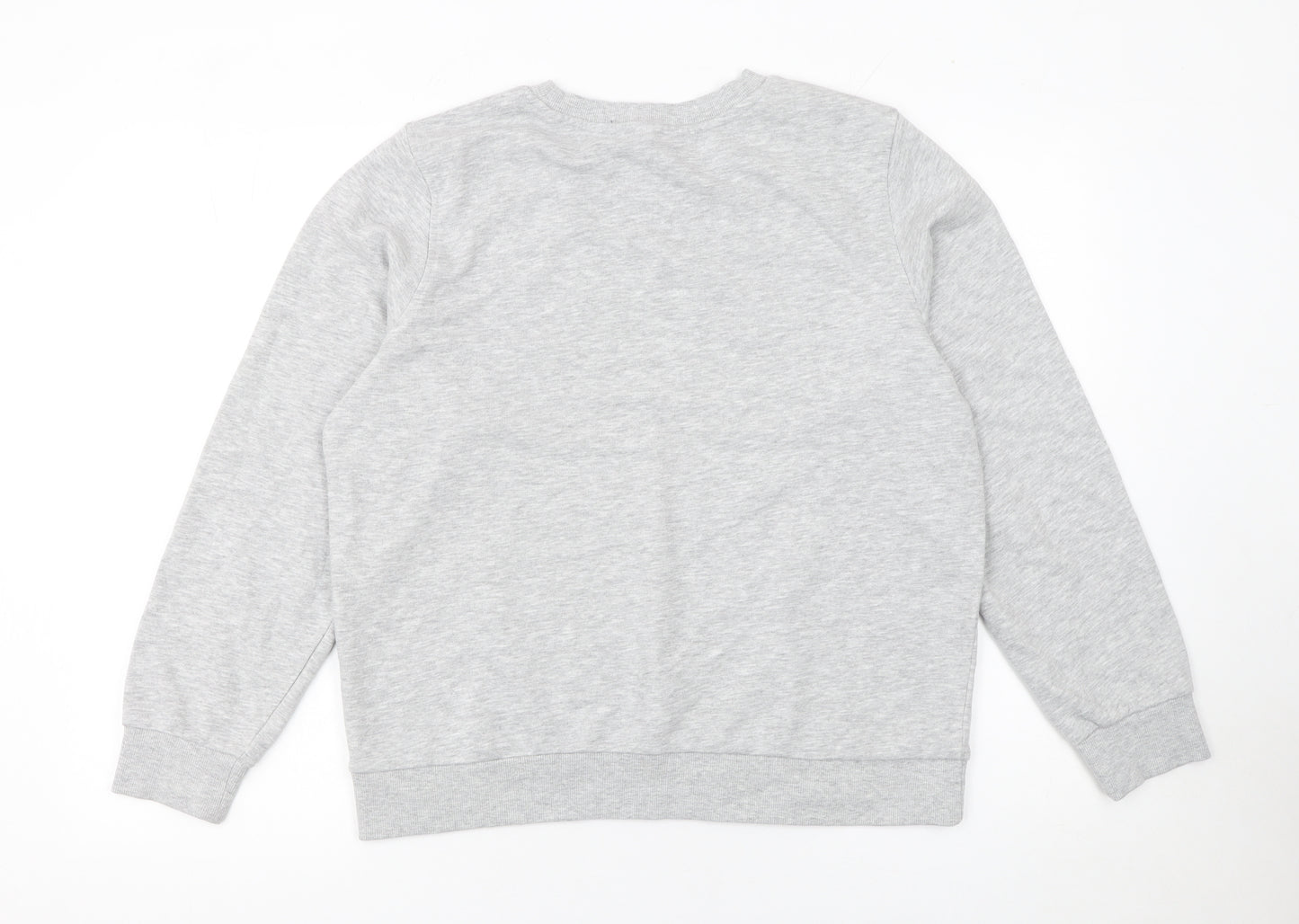 Marks and Spencer Women Grey Marl Size 14 Cotton Blend Sweatshirt