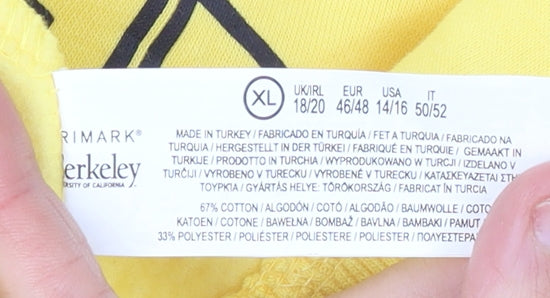 Primark Berkeley Yellow Cotton Blend Women's XL Sweatshirt