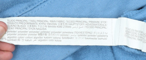 ZARA Womens Blue Cotton Blend Crew Neck Pullover Sweatshirt M