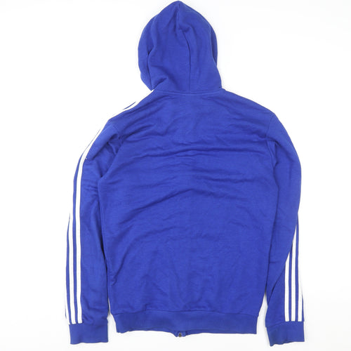 adidas Men's Blue Small Full Zip Hooded Sports Jacket