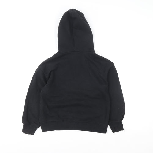 ZARA Girls Black Graphic Print Pullover Hoodie – Age 9 Years