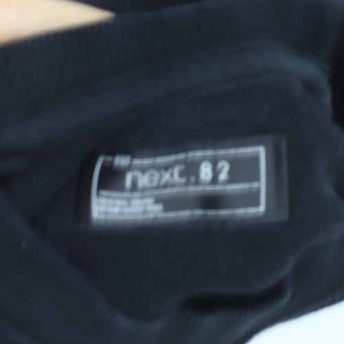 Next Boys Black Cotton Blend Crew Neck Sweatshirt 8 Years