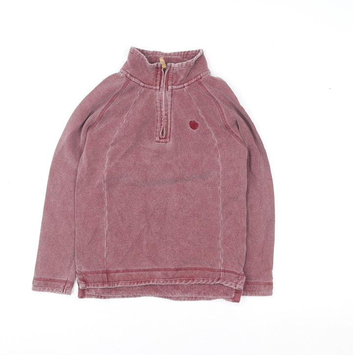Fat Face Boys Red Burgundy 1/4 Zip Cotton Sweatshirt Size 8 Years
