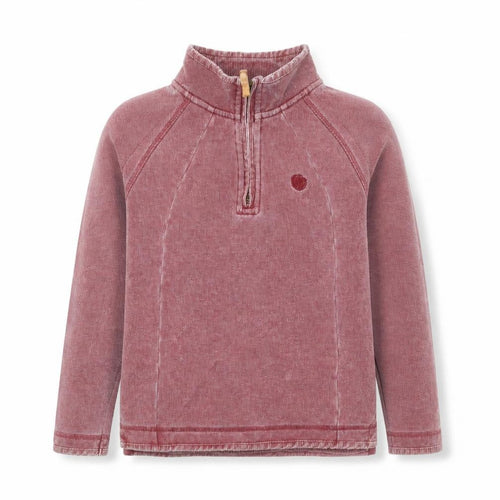 Fat Face Boys Red Burgundy 1/4 Zip Cotton Sweatshirt Size 8 Years