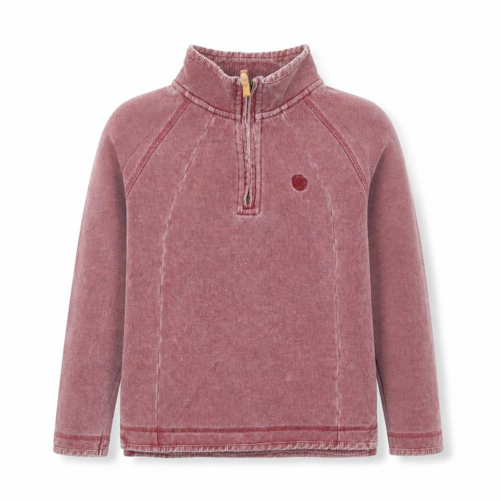 Fat Face Boys Red Burgundy 1/4 Zip Cotton Sweatshirt Size 8 Years