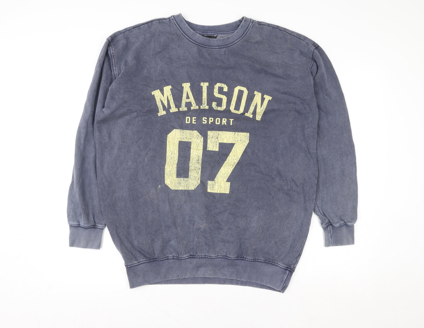New Look Womens Blue 'Maison De Sport' Pullover Sweatshirt Size S