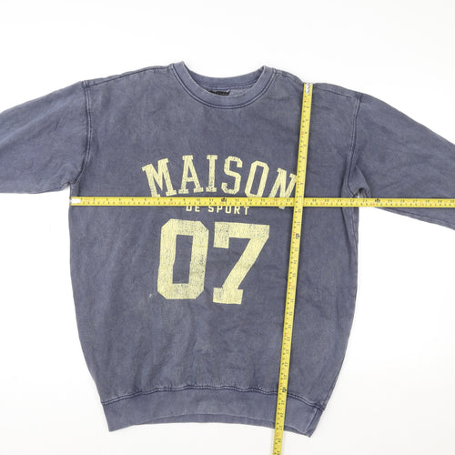New Look Womens Blue 'Maison De Sport' Pullover Sweatshirt Size S