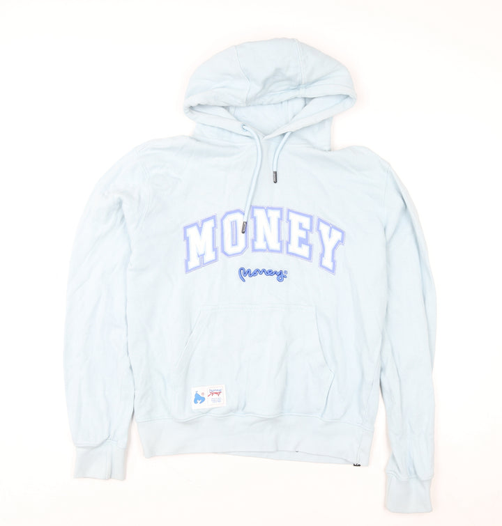 Money Womens Blue Pullover Hoodie Small 100% Cotton Graphic Logo