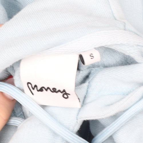 Money Womens Blue Pullover Hoodie Small 100% Cotton Graphic Logo