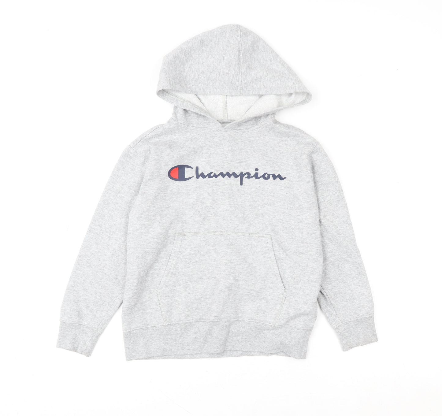 Champion Teens Grey Pullover Hoodie M Logo Fleece Sweatshirt