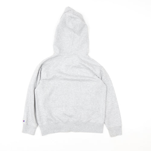 Champion Teens Grey Pullover Hoodie M Logo Fleece Sweatshirt