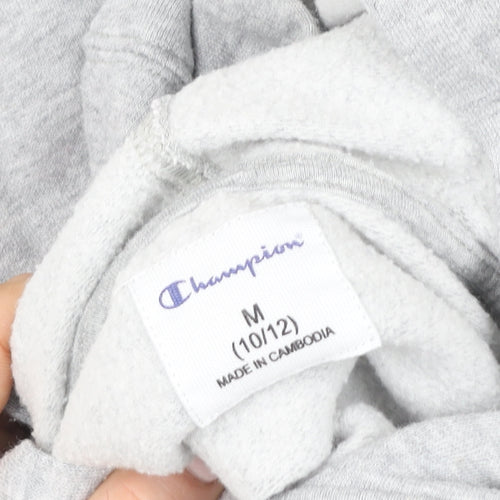 Champion Teens Grey Pullover Hoodie M Logo Fleece Sweatshirt