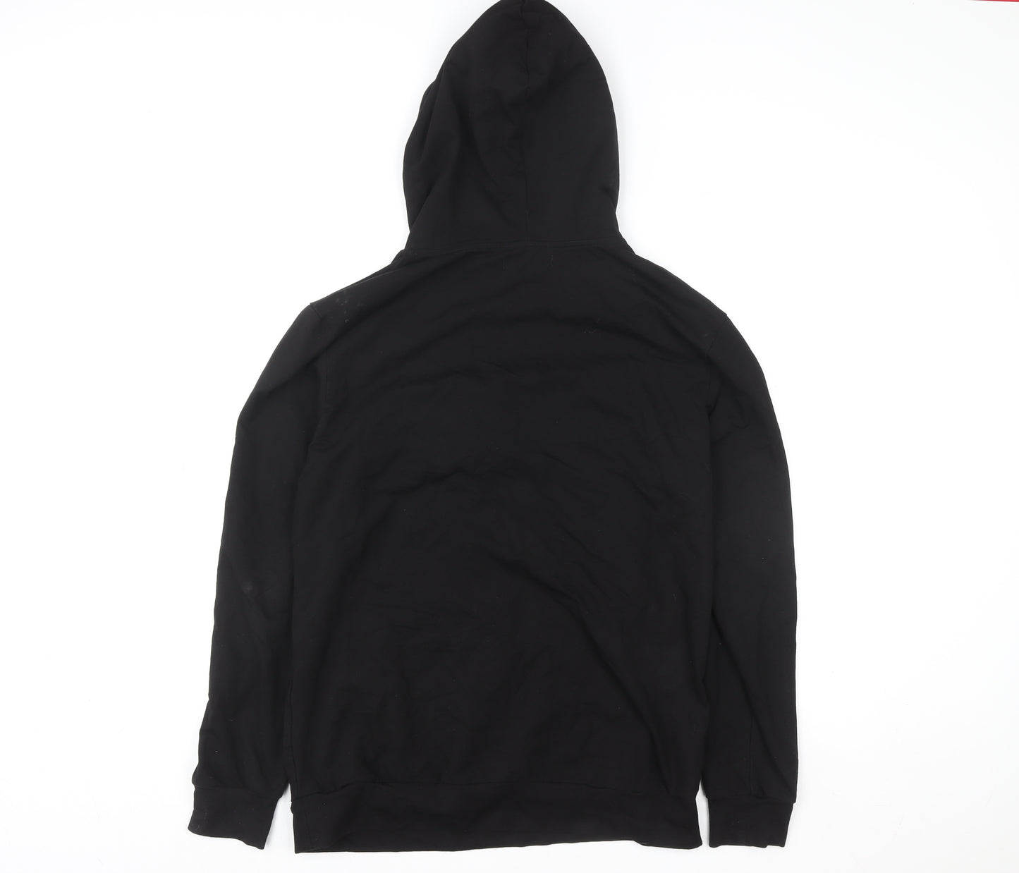 Vincentius Womens Black L Pullover Hoodie 93% Cotton Graphic Print