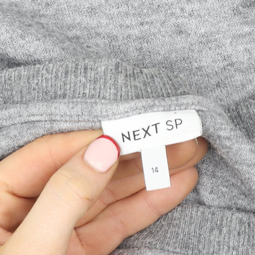 Next Grey Knit Crew Neck Pullover Sweatshirt Unisex Adults Size 14