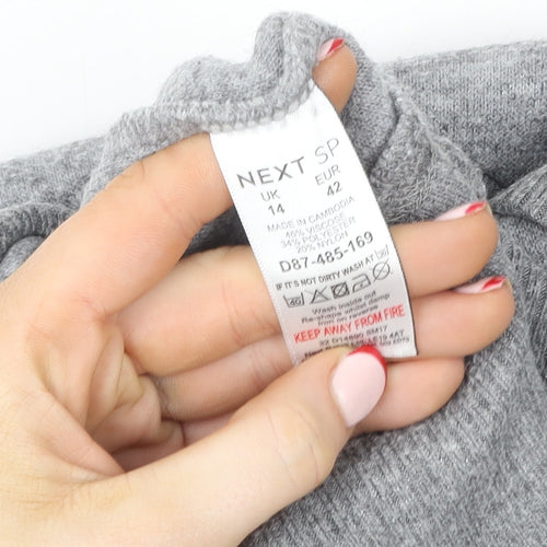 Next Grey Knit Crew Neck Pullover Sweatshirt Unisex Adults Size 14