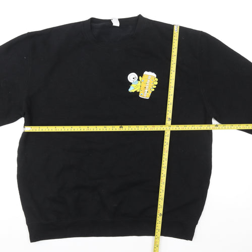 Just Hoods Men’s Black 2XL Pullover Sweatshirt Beer Graphic