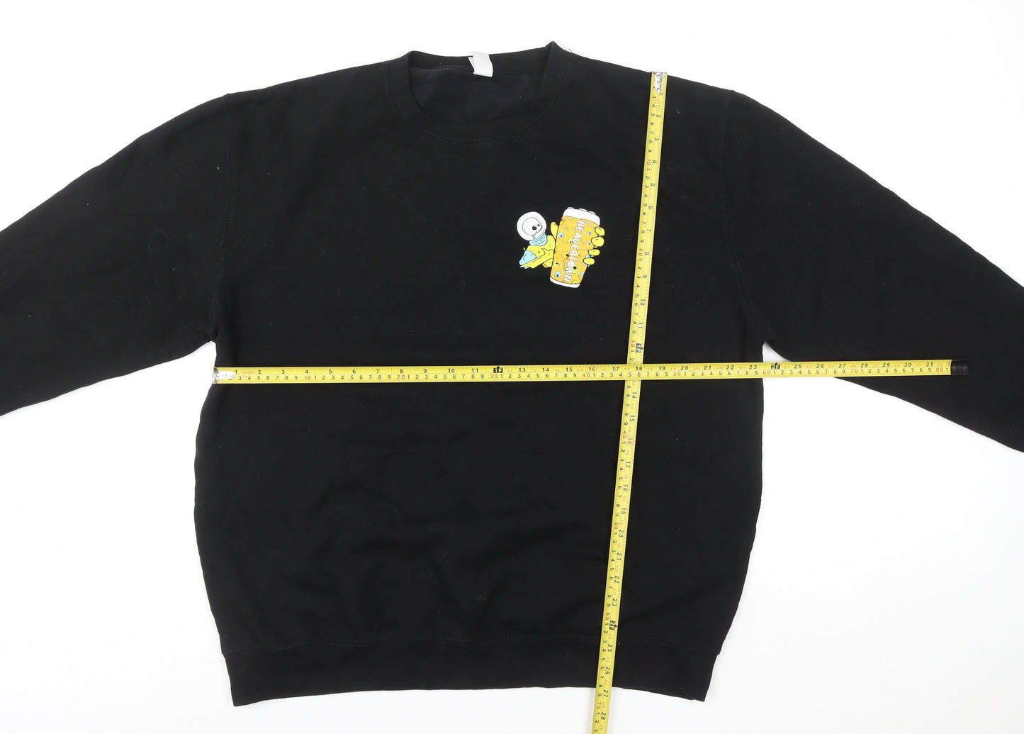 Just Hoods Men’s Black 2XL Pullover Sweatshirt Beer Graphic