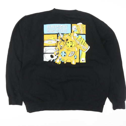 Just Hoods Men’s Black 2XL Pullover Sweatshirt Beer Graphic