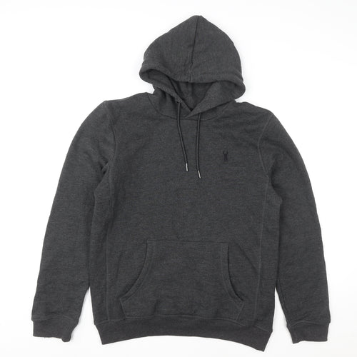 Next Men's Grey Pullover Hoodie Size M Regular Fit Cotton Blend