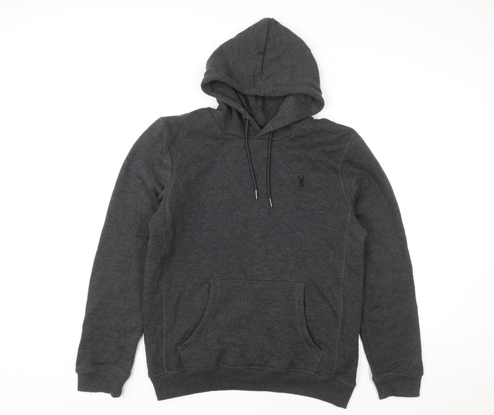 Next Men's Grey Pullover Hoodie Size M Regular Fit Cotton Blend