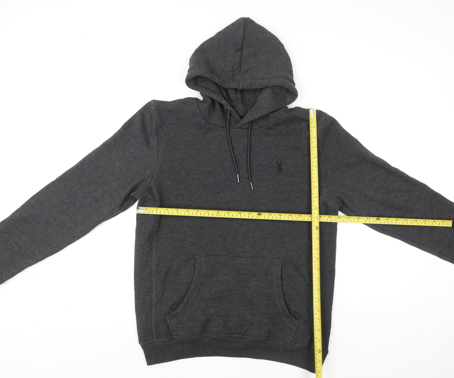 Next Men's Grey Pullover Hoodie Size M Regular Fit Cotton Blend