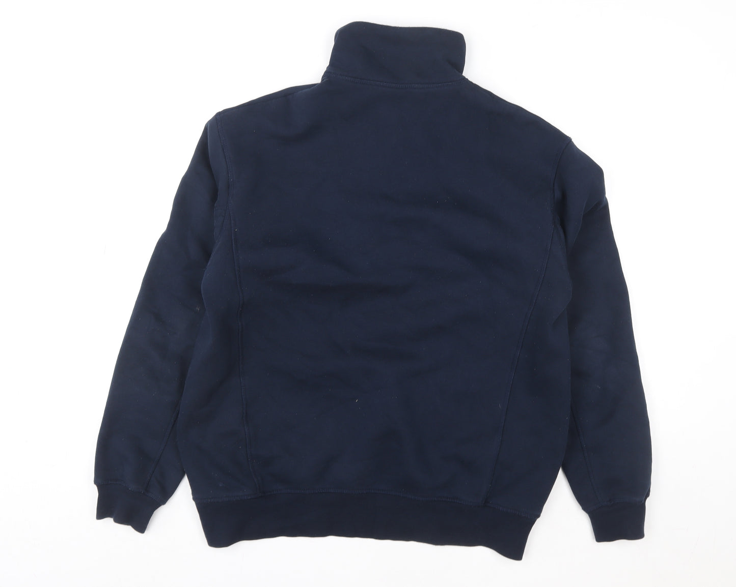 Zara Mens Blue 1/2 Zip Fleece Sweatshirt Size S Regular Fit