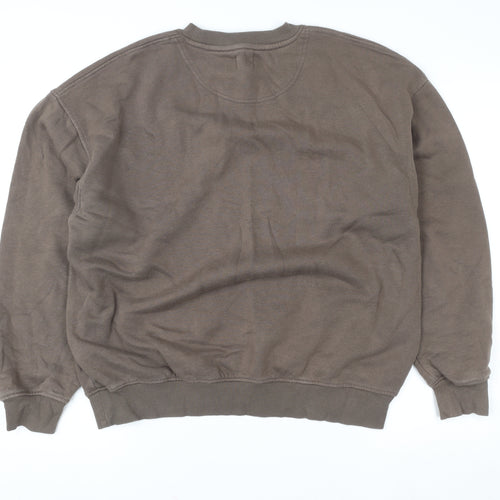 Cotton On Men's Brown Crew Neck Pullover Sweatshirt Size S