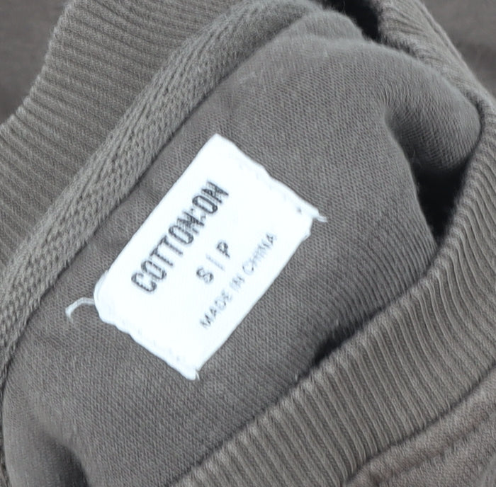 Cotton On Men's Brown Crew Neck Pullover Sweatshirt Size S