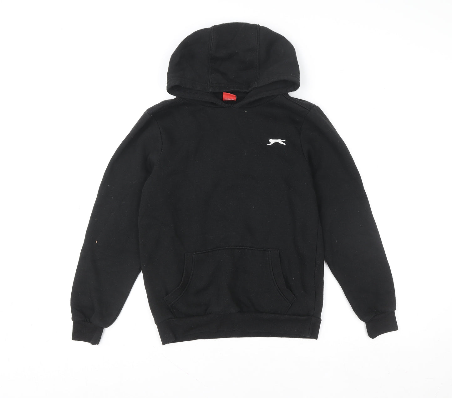 Slazenger Boys Black Pullover Hoodie 13 Years Cotton Blend Casual