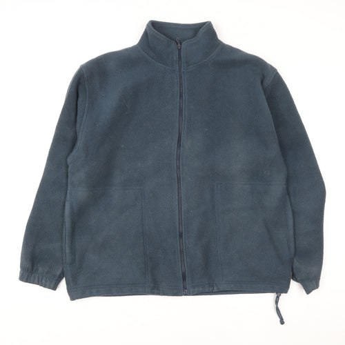 EWM Mens Blue Full Zip Fleece Jacket Size L Regular Fit Outdoor