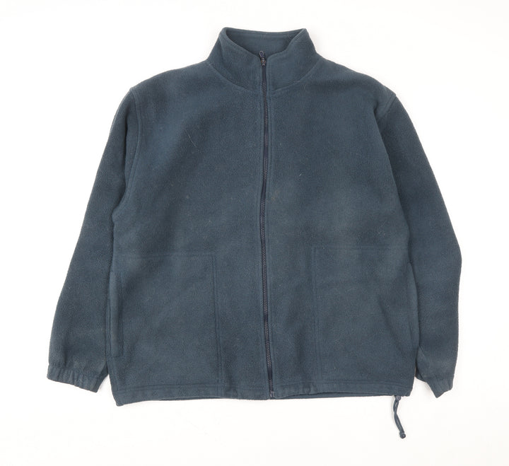 EWM Mens Blue Full Zip Fleece Jacket Size L Regular Fit Outdoor