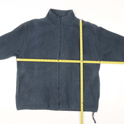 EWM Mens Blue Full Zip Fleece Jacket Size L Regular Fit Outdoor