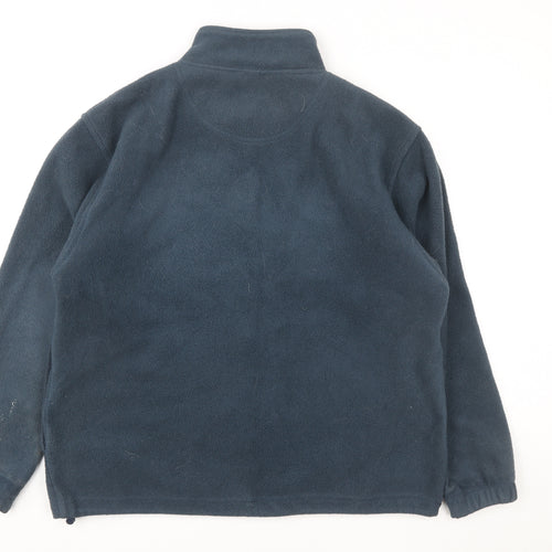 EWM Mens Blue Full Zip Fleece Jacket Size L Regular Fit Outdoor