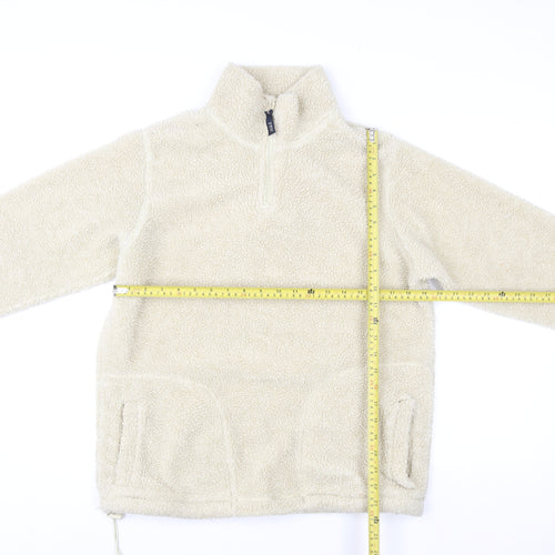 Joie de Vivre Womens Beige 1/2 Zip Fleece Pullover Sweatshirt Size S