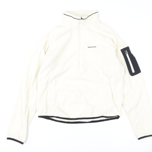 Craghoppers Women Ivory Fleece Pullover Sweatshirt UK 12 1/2 Zip Outdoor