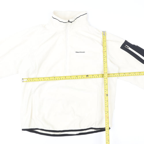 Craghoppers Women Ivory Fleece Pullover Sweatshirt UK 12 1/2 Zip Outdoor