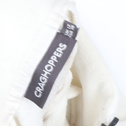 Craghoppers Women Ivory Fleece Pullover Sweatshirt UK 12 1/2 Zip Outdoor